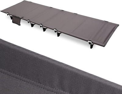 Kampeerbed - Opklapbed Lichtgewicht - Buiten Ontspannen - Stabiel Aluminium Frame - 187x60cm - Zwart