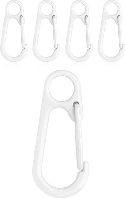 Set van 5 Gekleurde Karabijnhaken - Wit