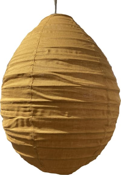 Linnen lampenkap small caramel- GM Z - handgemaakt - Indonesië - 40(h) cm x 35(b) cm