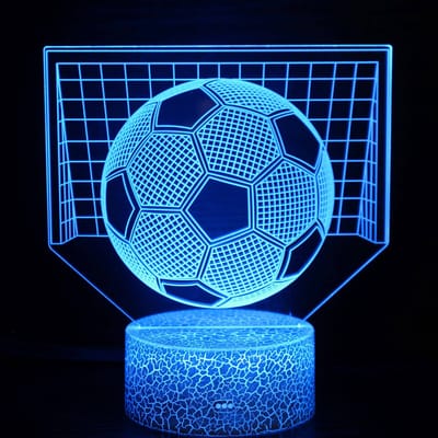 Daity 1 Pack - Voetbal 3D Nachtlampje - met afstandsbediening en touchbediening - instelbare helderheid - USB- en batterijgevoed - het beste cadeau voor sportliefhebbers - jongens en meisjes.