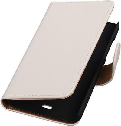 Microsoft Lumia 430 Effen Booktype Wallet Hoesje Wit - Cover Case Hoes