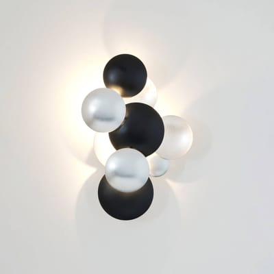 Holländer LED wandlamp BOLLADARIA, zwart/zilver 42x27 cm, metaal, dimbaar
