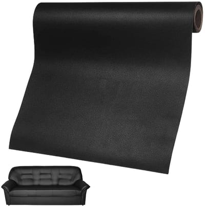Zelfklevende PU Reparatiepatch voor Leer en Kunstleer, 60 x 137 cm, Ideaal voor Autozetels, Sofas en Kantoormeubelen (Zwart)