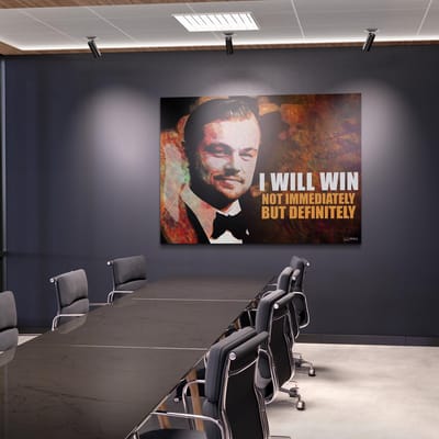 Luxe Canvas Schilderij Wolf Of Wallstreet | 100x75 | Woonkamer | Kantoor | LV | Design | Quote | Modern | ** 4CM DIK! 3D Effect**