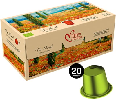 Italian Coffee Claude Monet Lungo Koffie Special Edition – Aluminium Koffiecapsules – Biologisch – Nespresso compatibel – 20 stuks