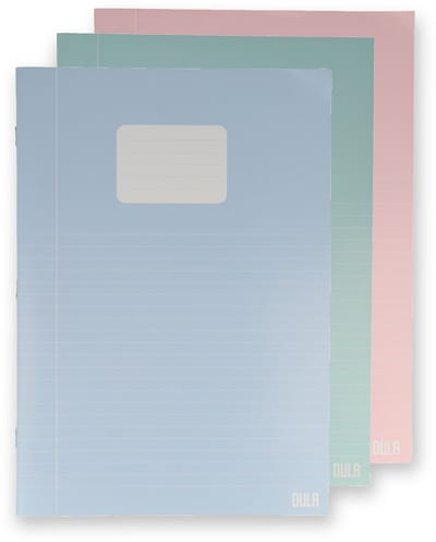 DULA Schriften A4 Gelinieerd Kantlijn Pastel 5 stuks - Schoolschrift