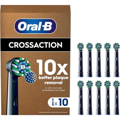 Oral-B Cross Action Pro - Opzetborstels Zwart - Met CleanMaximiser Technologie - 10 Stuks - Brievenbusverpakking