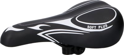 Dunlop Mountainbike Zadel - Fietszadel - MTB Zadel van Kunstleer - Incl. Zadelstrop - Foam Vulling - 27 x 16,5 x 9,6 CM - Zwart/Wit
