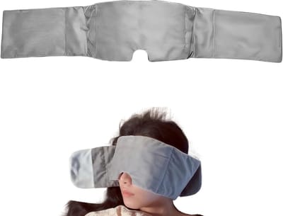 Verzwaard Oogmasker voor Ontspanning en Diepe Slaap, Ideaal voor Reizen en Naps, Zacht Katoen en Luxe Parels (Grijs)