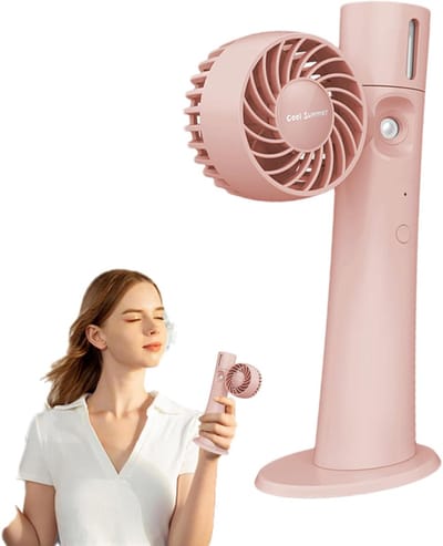 Ventilateur de brumisation portable extérieur, Ventilateur de brumisation extérieur | Ventilateur de brumisation silencieux à 2 modes de vitesse,Refroidisseur avec rotation à 90 degrés avec lumière