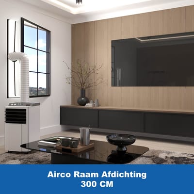 Raamafdichtingskit Mobiele Airco 300 CM – Universele Airco Raamafdichtingskit 3 Meter - Afvoerslang Airco - Raam en/of Venster – Ook voor Deur – Transparant – Tegen Insecten - Verhoogt Prestaties Airco