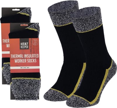 Apollo Thermo werk sokken voor heren/dames - 2x paar - blauw - 41/46 - Winter werk kleding - Thermokleding - Thermosokken - Werksokken