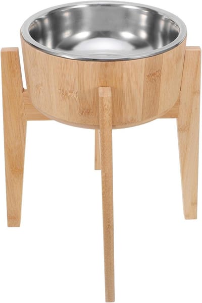 Hohopeti Raised Wooden Dog Feeder with Stand Detachable Raised Water Bowl for Dogs Ergonomically Designed To Reduce Neck Load Easy To Clean