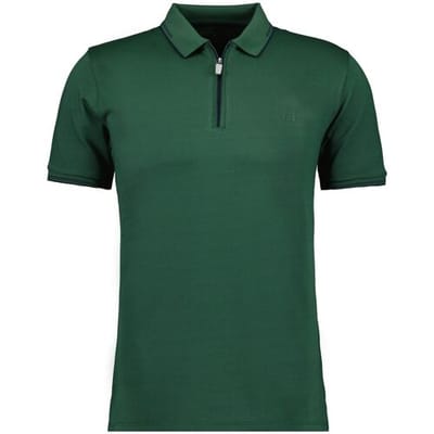 Ragman Polo Zipper Tipping Keep Dry Finish Donker Groen / male