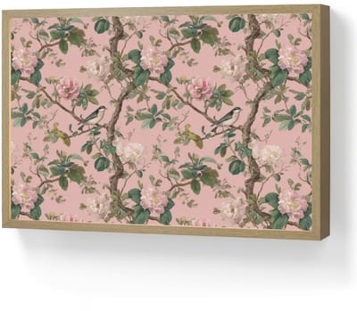 Wandlamp 60x40 cm - Oplaadbaar - Pioenrozen - Botanisch - Vogel - Wandlampen binnen woonkamer - Slaapkamer lamp - Decoratieve nachtlamp - Vloerlamp draadloos