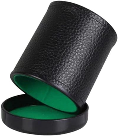 Kubus Dobbelbeker PU Leder met Zachte Voering voor Spelletjes