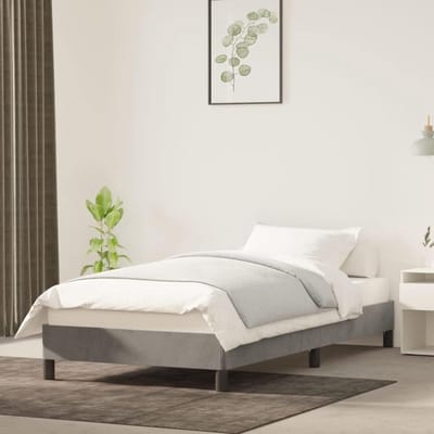 Gestoffeerd Bedframe - Slaapkamerbed Bed - Rustgevende Slaap - Zacht Fluweel - 90 x 200 cm - Lichtgrijs
