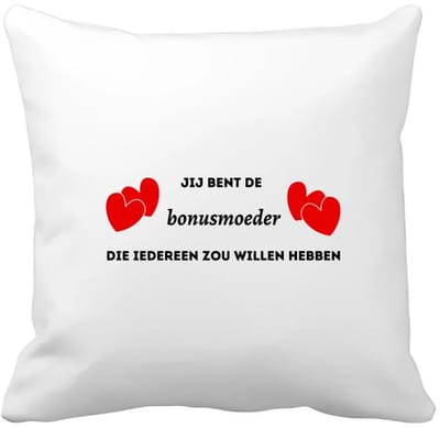 Akyol - jij bent de bonusmoeder die iedereen zou willen hebben Kussen hoes - Moeder - geweldige mama - liefste bonusmoeder - verjaardag - cadeau - kado - bedankje - geschenk - 40 bij 40 cm