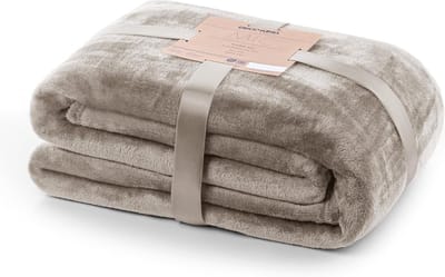 Extra Zachte Fleece Plaid 150x200 cm Cappuccino - Microvezel Knuffeldeken voor op de Bank