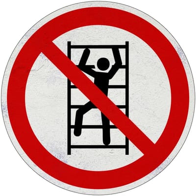 Niet klimmen verbodsbord - P009 | Sign Again materiaal | 10 cm