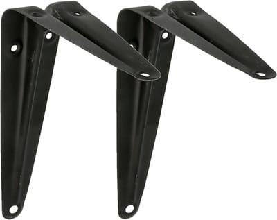 AMIG Plankdrager/planksteun van metaal - 2x - gelakt zwart - 100 x 125 mm