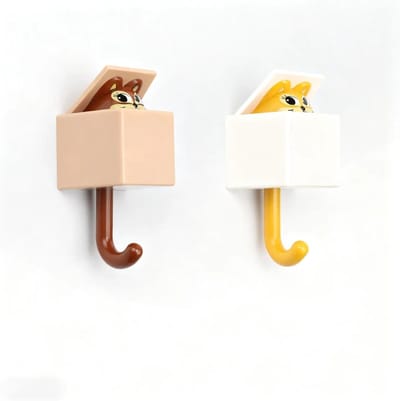 Creatieve zelfklevende haakjes, 2 stuks, voor handdoeken en sleutels, sterke hechting, geen boren nodig, ideaal voor keuken, badkamer, slaapkamer en kantoor
