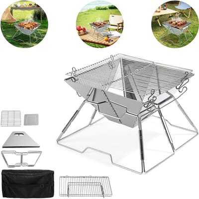 Compacte Houtskoolbarbecue voor Tuin en Balkon – Opklapbare BBQ met Grillrooster