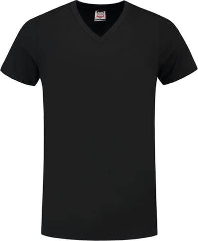 Tricorp 101005 T-Shirt V Hals Fitted - Zwart - 5XL