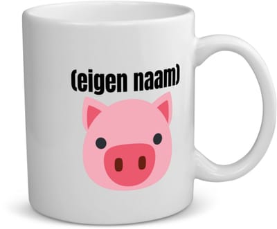 Akyol - varkenskop met eigen naam koffiemok - theemok - Varken - boeren/varken liefhebbers - iemand die houdt van varkens - verjaardag - cadeau - kado - geschenk - 350 ML inhoud
