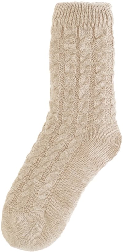 Basset -Homesocks - Beige - Maat 36/42 - Met Antislip laag op de voetzool - Super Zacht - Huissokken -