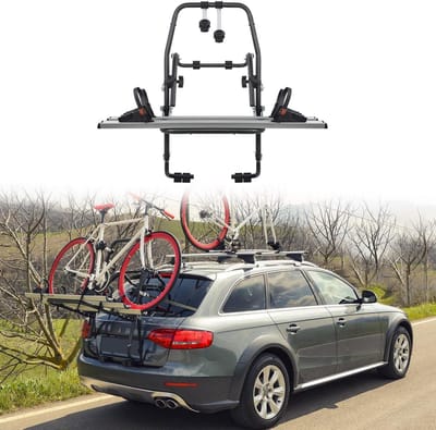 Fietsendrager - Fietsdrager dakdrager - Fietsen vervoeren - Anti-kras rubberen steunen - 30 kg laadvermogen - Zilver/zwart