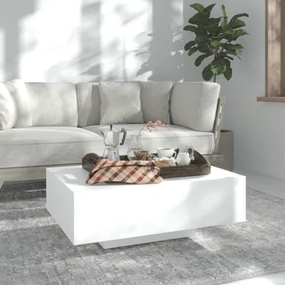 Salontafel - Koffietafel Bijzettafel - Woonkamer Organisatie - Veel Opbergruimte - 85 x 55 x 31 cm - Wit