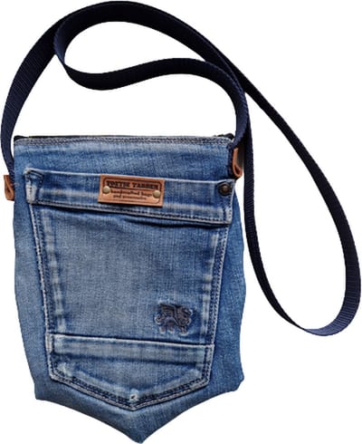 Toetie & Zo - Handgemaakt Tasje Jeans - Schoudertas - Festivaltas - Mobieltas - 18bx22h