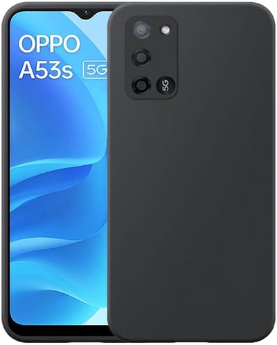 Geschikt voor Oppo A53s 5G Telefoonhoesje Zwart Flexibel Siliconen TPU hoesje - Flexible Back Cover Case Siliconen TPU - Zwart - Smartphonica geschikt voor Oppo A53s 5G