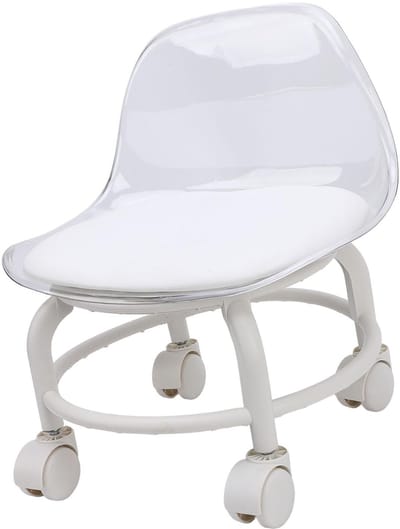 Dailygoods- Rolstoel Multifunctioneel - Lage Rollende Kruk - Voetsteun - Schoenkruk - Pedicurestoel - Compact en Handig