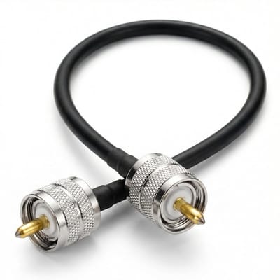 UHF Male naar UHF Male RG58 Coaxkabel 30cm 50 Ohm voor CB-radio, Antennes en RF-toepassingen