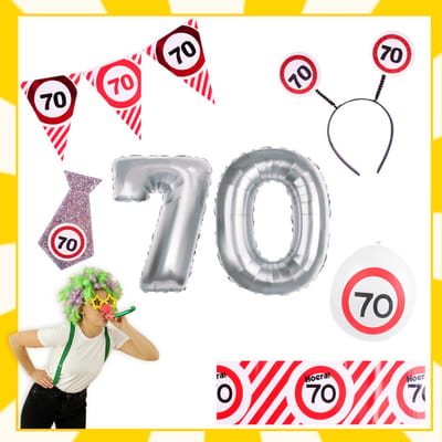 Feestpakket | 70e verjaardag | Verkeersbord | 10-delig