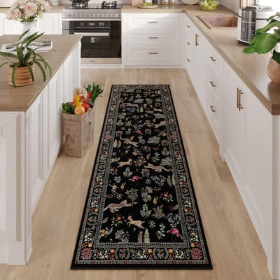 Antislipmat met cartoonvisjes voor de badkamer, doucheruimte, klein tapijtje, absorberende voetenmat voor de badkamer, decoratieve mat voor thuis, machinewasbaar. 40X120CM(1.3X3.9FT