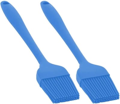 Bakkwast Set - Keuken Gerei - Bakken En Grillen - Siliconen Borstels - 2 Stuks - Blauw
