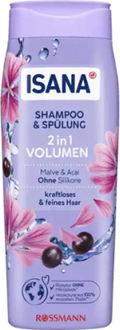 ISANA 2+1 Volumeshampoo + Conditioner | 2-in-1 Shampoo en Conditioner | 300 ml - Soft Care Complex - Met tarweproteïne - Siliconenvrije Shampoo | Vegan