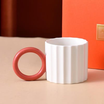 Hoge Waarde Ins Stijl Mok Niche Design Mok Geschenkdoos Creatieve Waterbeker Contrast Koffiekopje 201-300ml white