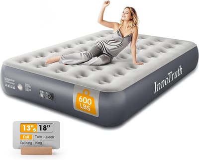 Luchtbed - Opblaasbaar Bed - Logeren - Ingebouwde Pomp - 33 cm Hoog - Donkergrijs