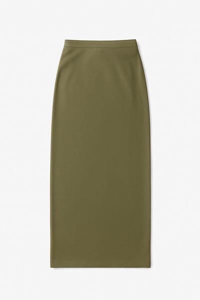 Touché Privé - Kokerrok met split - Khaki - Dames