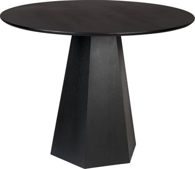 Zuiver Pilar Eettafel Rond 100 cm Hout Zwart