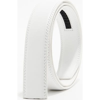 Rood Wit en Geel Twee Laags Rundleer Automatische Gesp Riemstrip Riem Riemlichaam Riemstrip white
