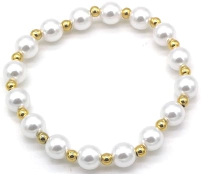 Bijoutheek Armband (Sieraad) Parels Balletjes Goud