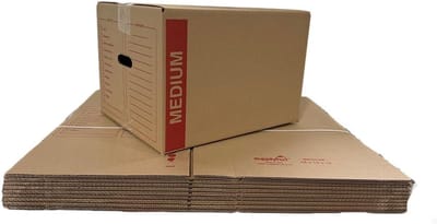 Middelgrote Kartonnen Doos 18x14x12 cm met Handvatten, 32 ECT, 10 stuks