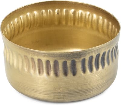 HomeBound by KY | Schaaltje metaal ribbels goud | 8.5x8.5x4cm | metalen schaaltje