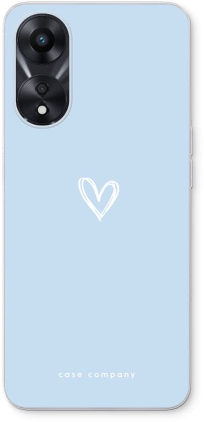Case Company® - Hoesje geschikt voor Oppo A78 5G hoesje - Klein Hart Blauw - Soft Cover Telefoonhoesje - Bescherming aan alle Kanten en Schermrand