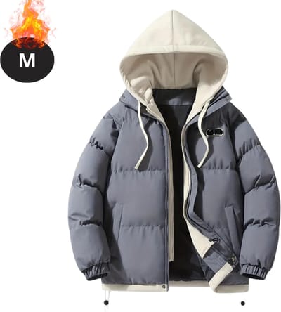 Livano Winterjas - Parka - Heren - Winter - Jas - Volwassen - Stijlvol - Met Capuchon - Gewatteerde Jas - Grijs - M